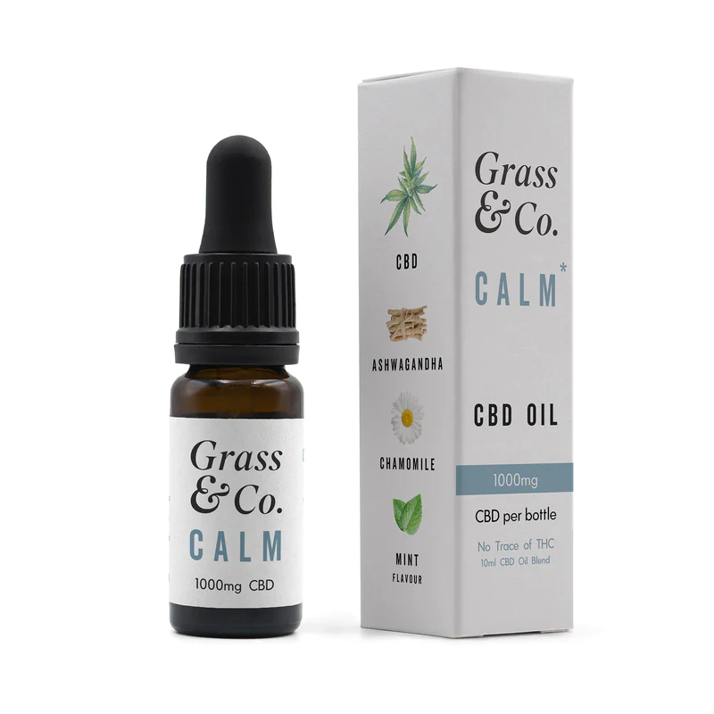 Grass & Co. CALM CBD Consumable Oil 1000mg with Ashwagandha, Chamomile & Mint 10ml