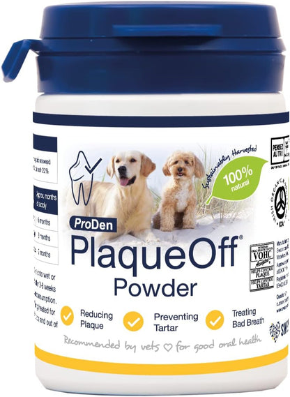 PlaqueOff Powder for Small Dogs | Combat Bad Breath, Plaque and Tartar  60g