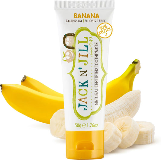 Jack N Jill Kids Organic Toothpaste  Banana Flavour 50g Safe to Swallow