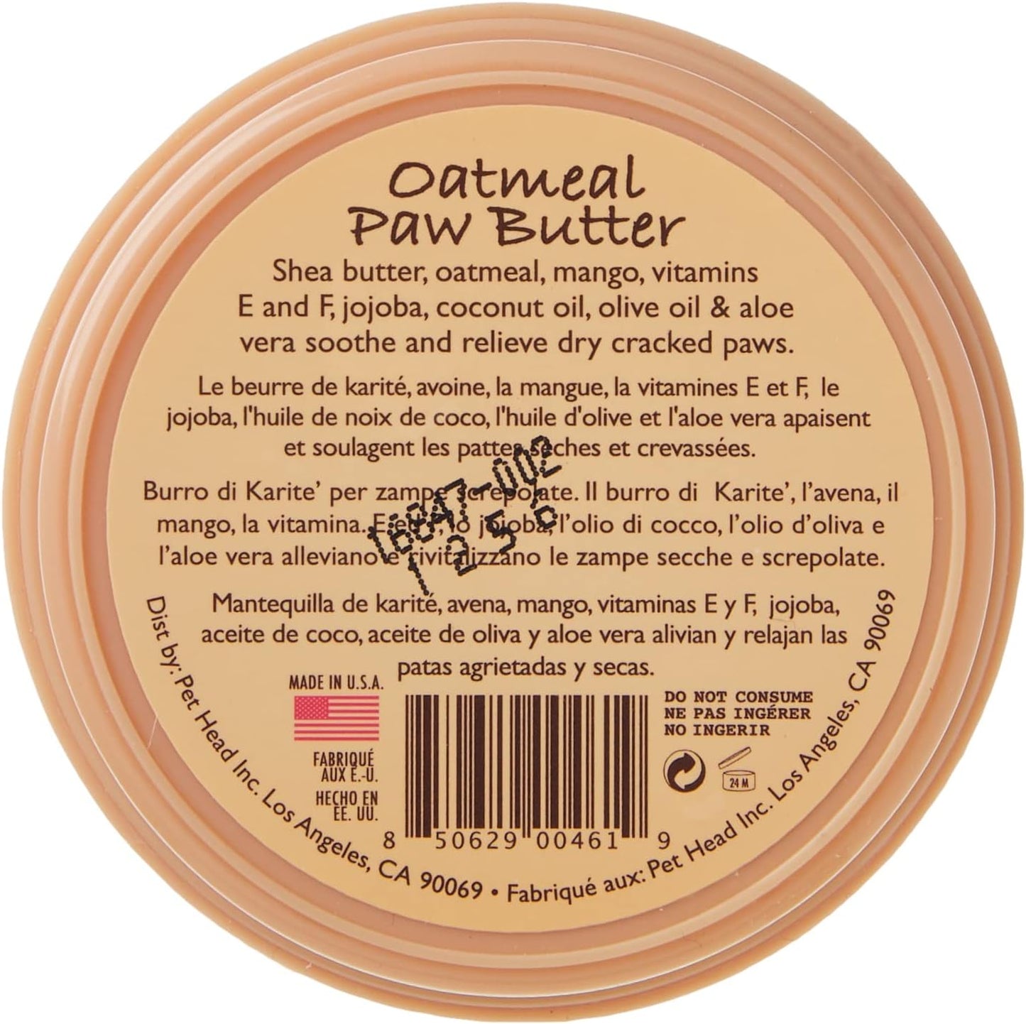 The Company of Animals Pet Head Oatmeal Natural Paw Butter 2oz