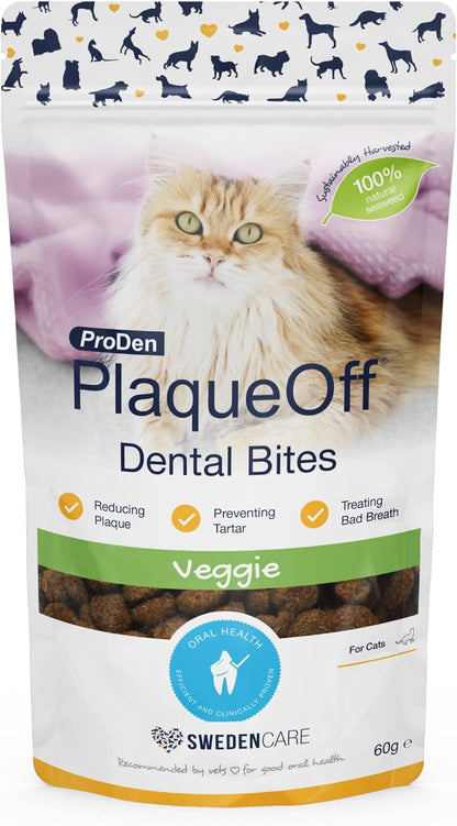 ProDen PlaqueOff Dental Bites Cat 60 g For Cats Bad Breath, Plaque, Tartar Brown