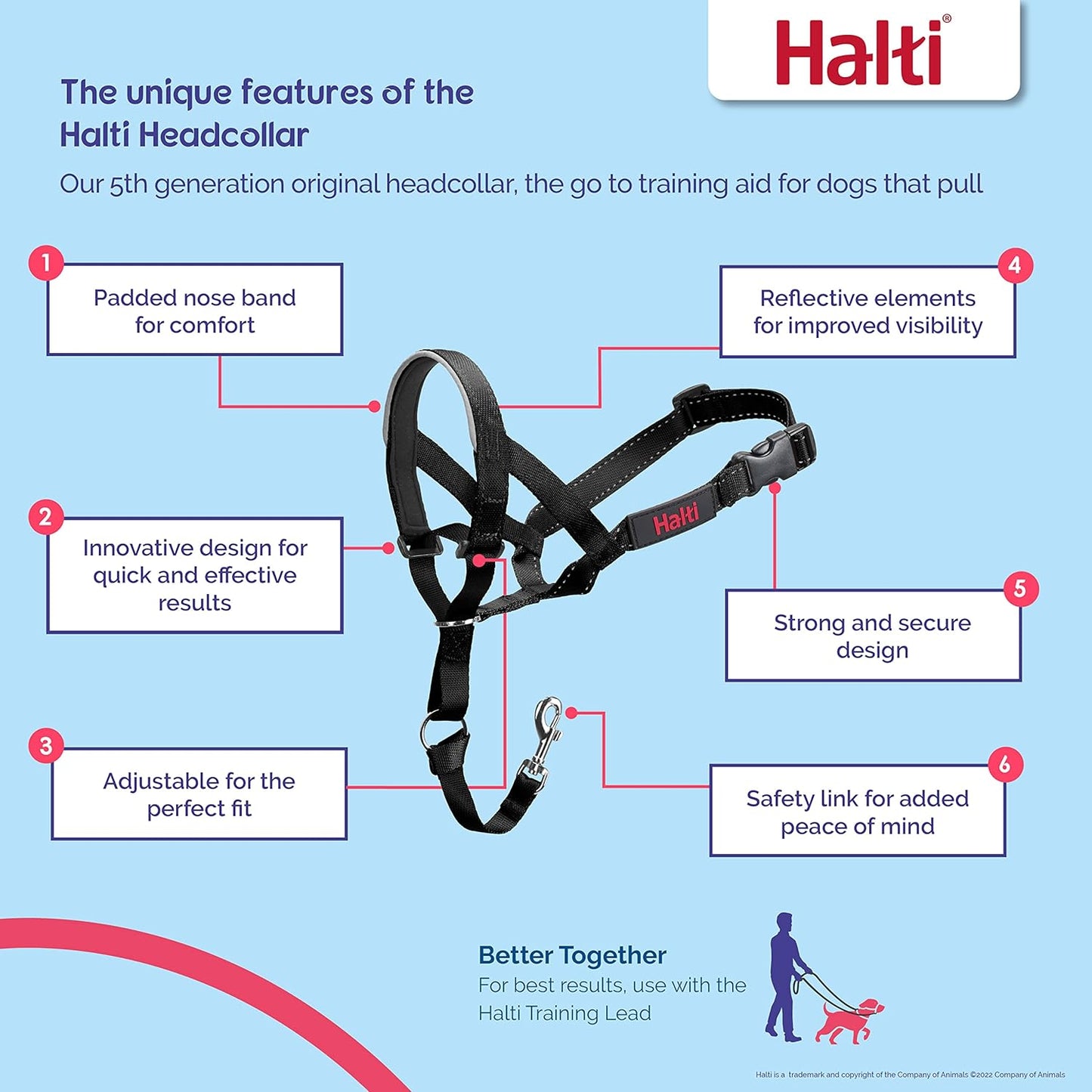 ✨ Halti Headcollar - Black, Size 4 - Stop Pulling and Train with Ease