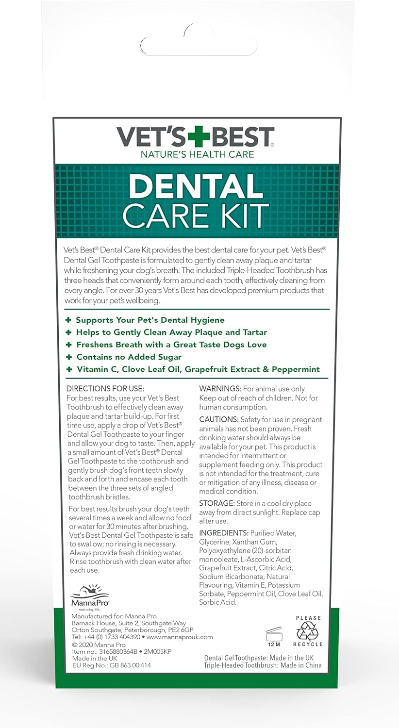 Vet’s Best Dental Care Kit - Fresh Breath & Plaque Control