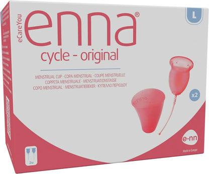 Enna Cycle Menstrual Cup Twin Pack - Large, 2 Cups Double the Freedom