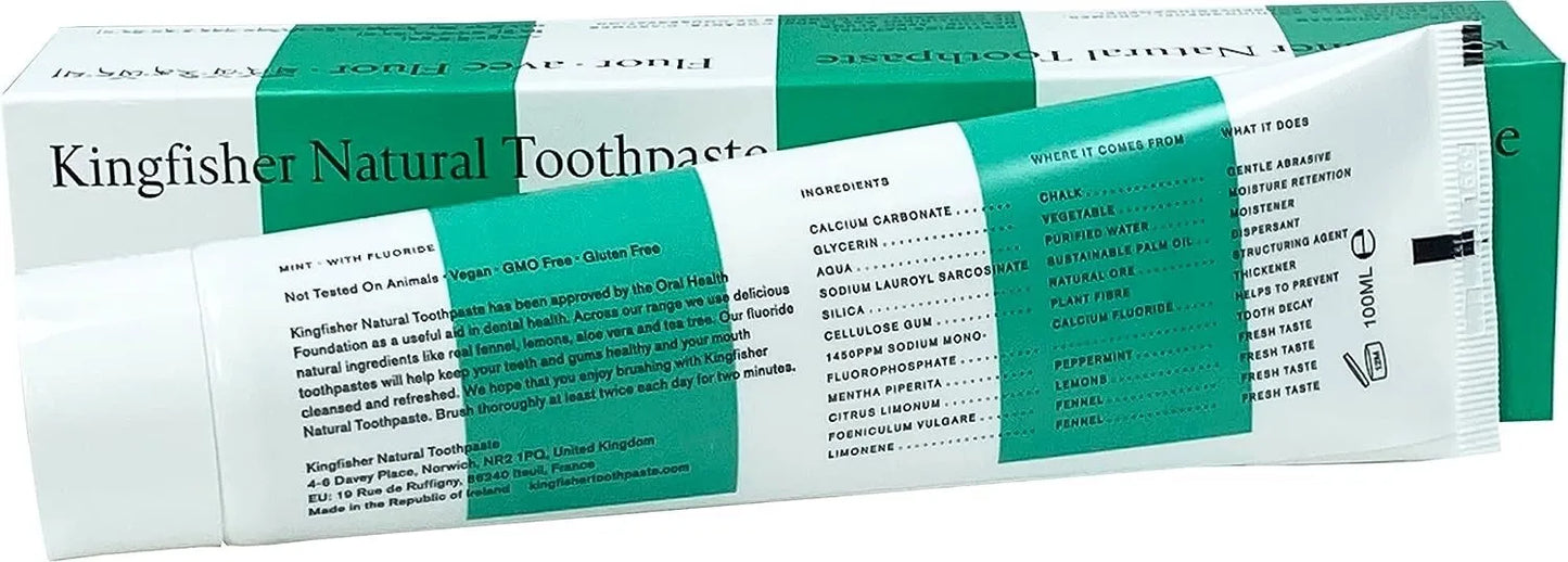 Kingfisher Mint Toothpaste with Fluoride for Oral Care