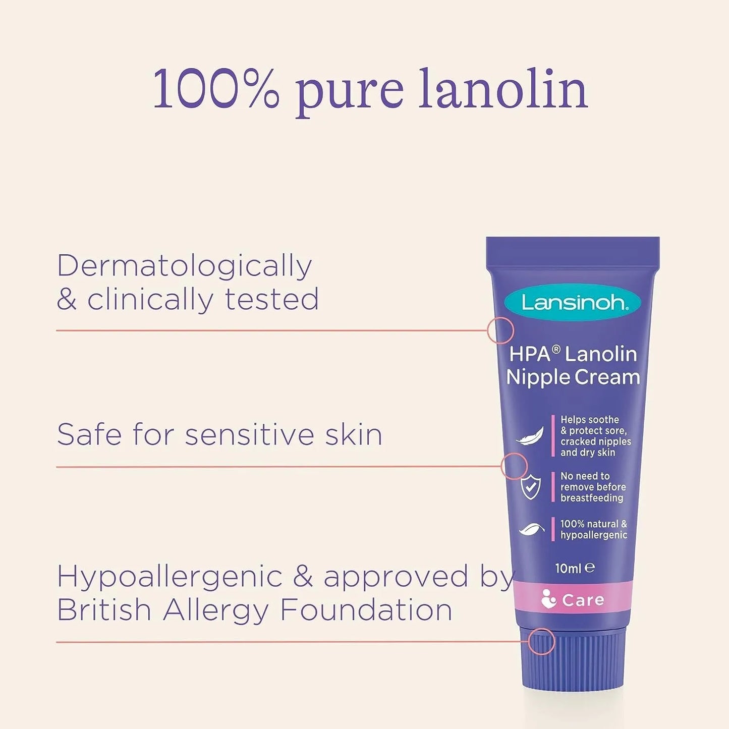 Lansinoh HPA Lanolin Nipple Cream Soothes Sore Nipples & Cracked Skin