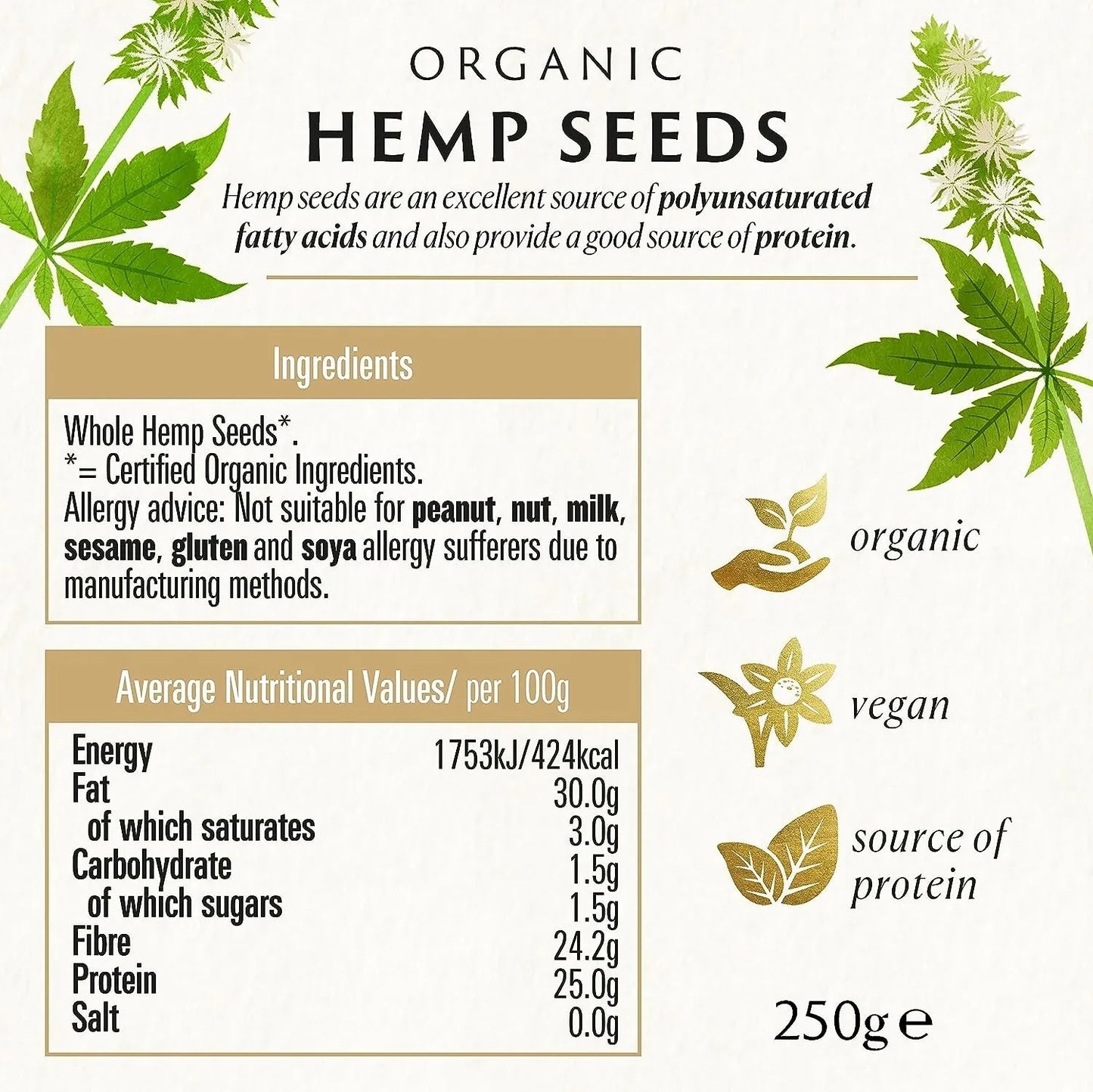 Biona Organic Hemp Seed - Omega-Rich Superfood