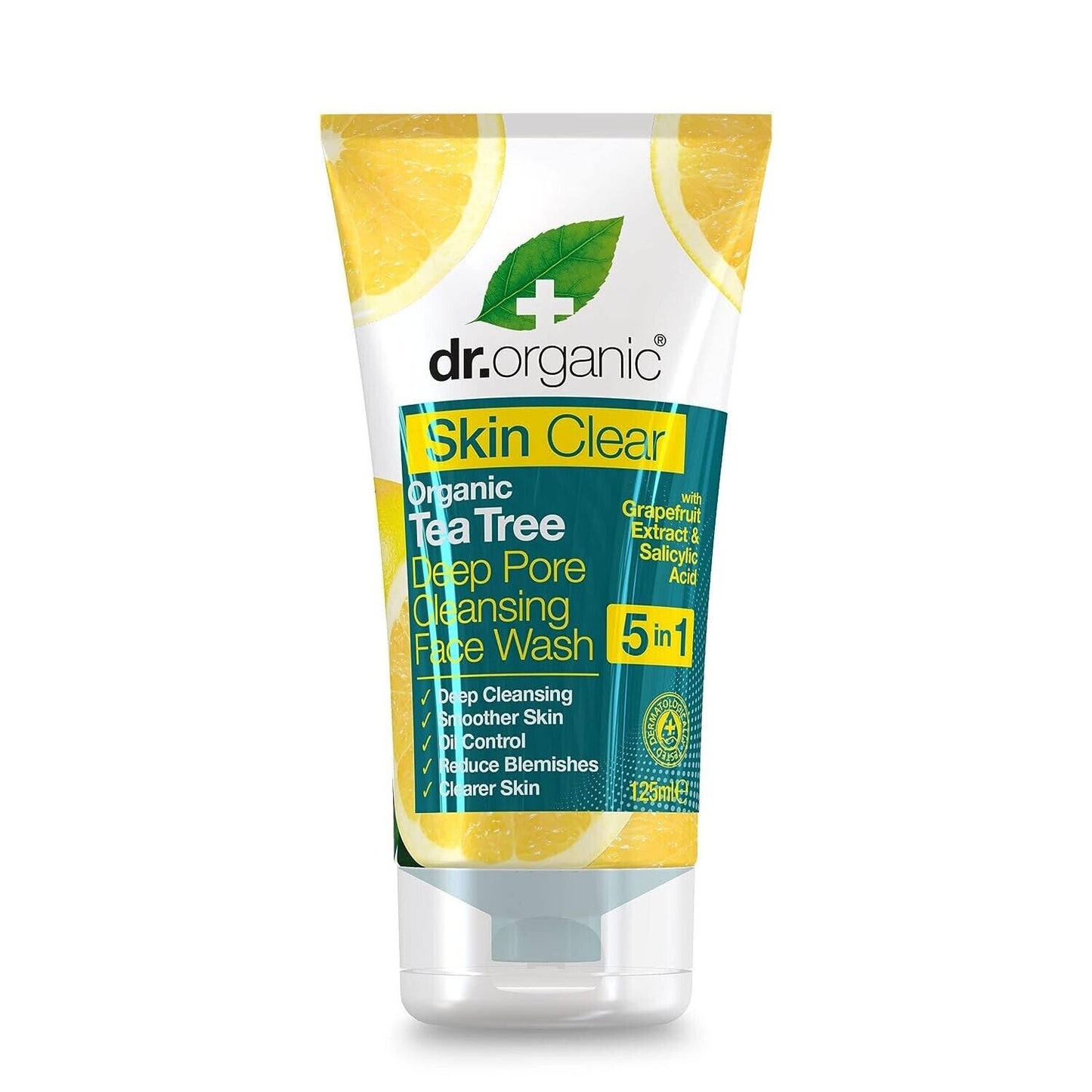 Dr Organic Skin Clear Tea Tree Face Wash Deep Pore Cleansing - 125ml