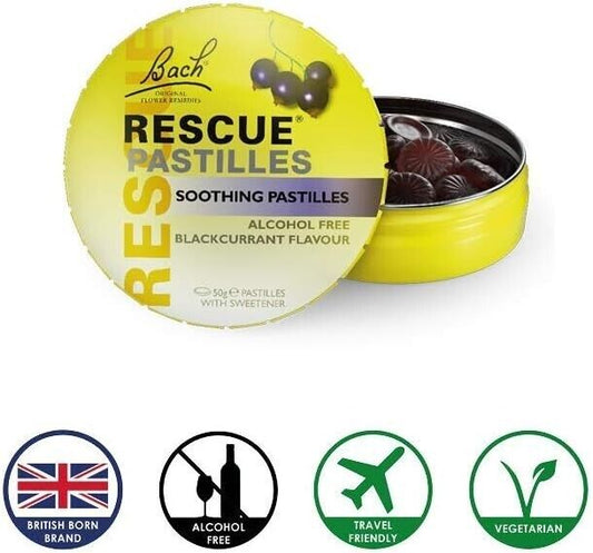 Bach Rescue Pastilles Blackcurrant 50g of Soothing Relief