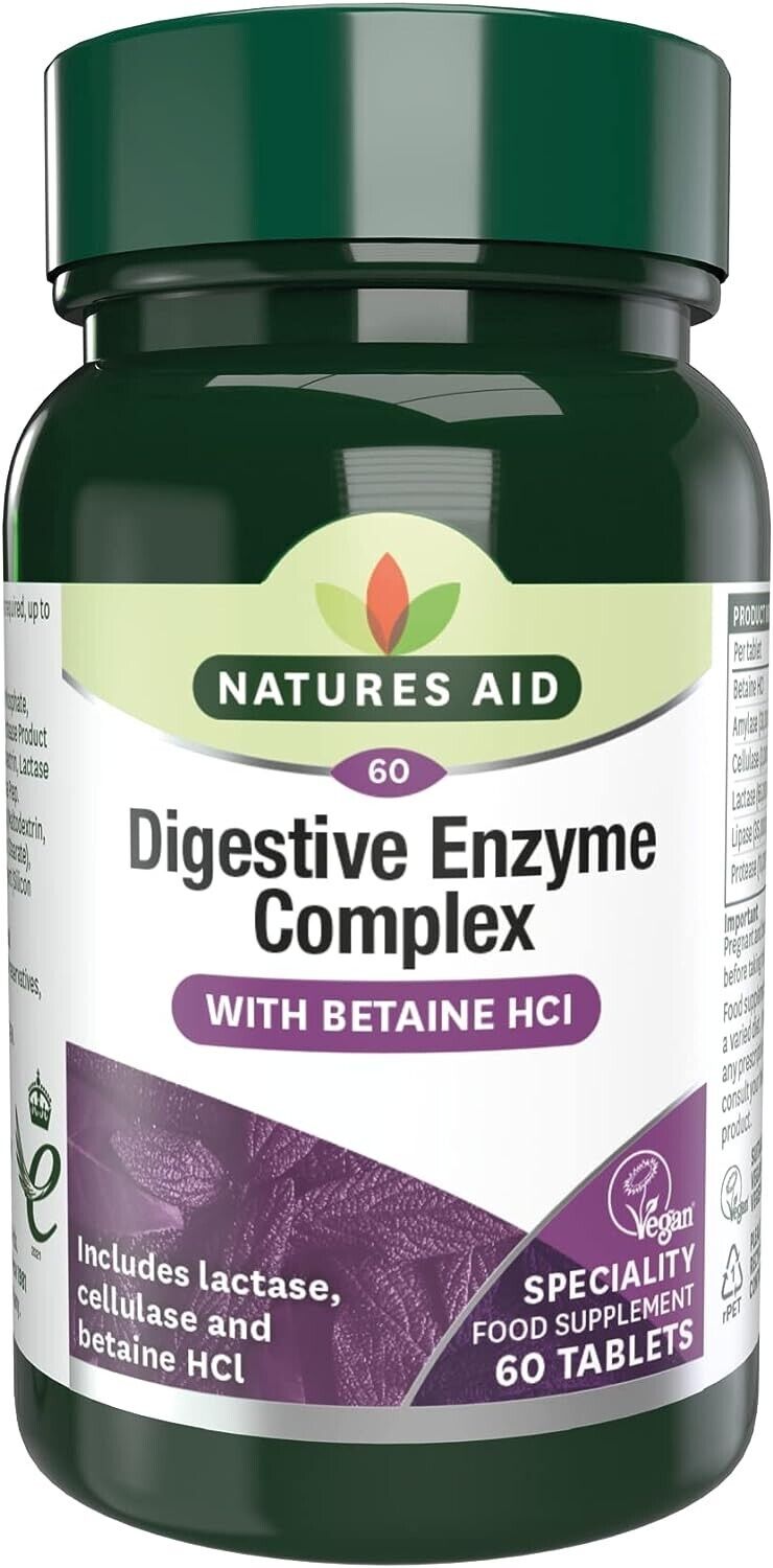 Natures Aid Digestive Enzyme Complex (60 Tablets) with Betaine HCI