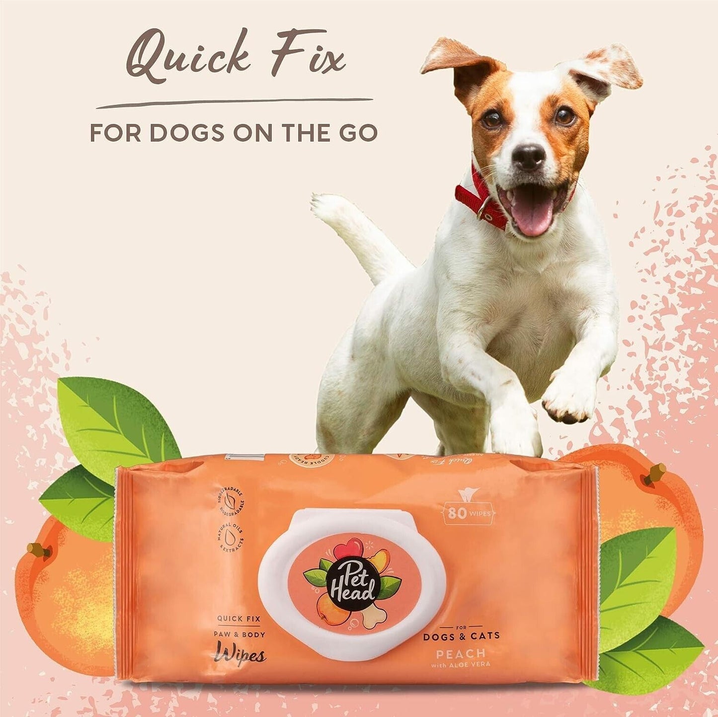 Pet Head Wipes 80pk - Quick Fix Hygiene Wipes