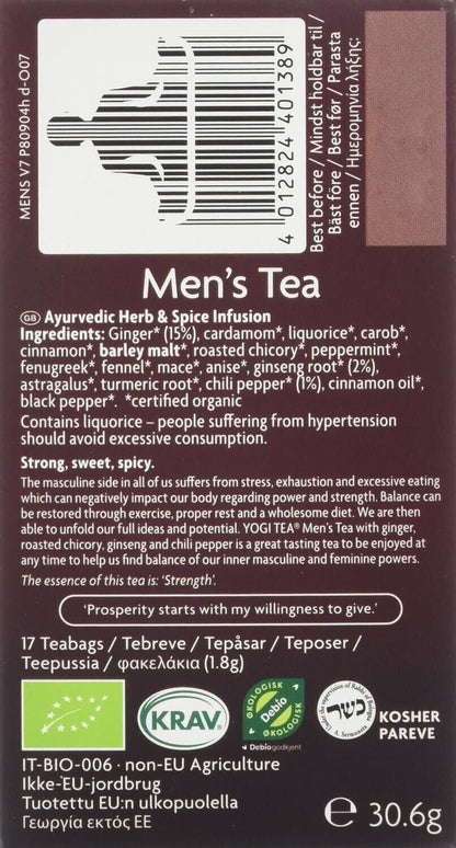 Yogi Tea Organic Men's Tea 17-Count Teabags for Well-Being