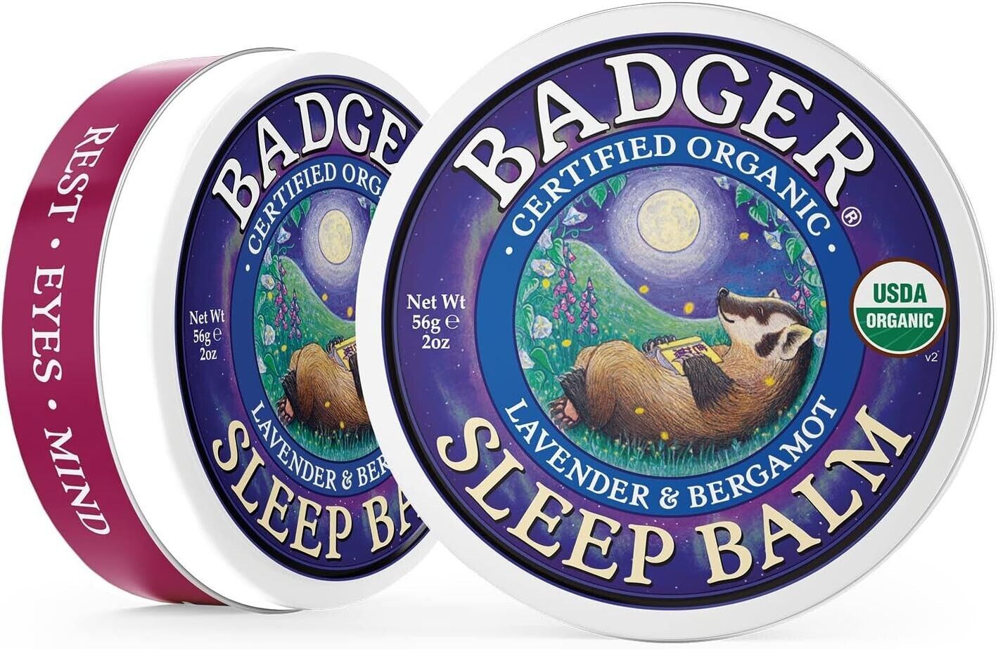 Badger Sleep Balm Lavender & Bergamot, 2 oz, for Natural, Calming Sleep