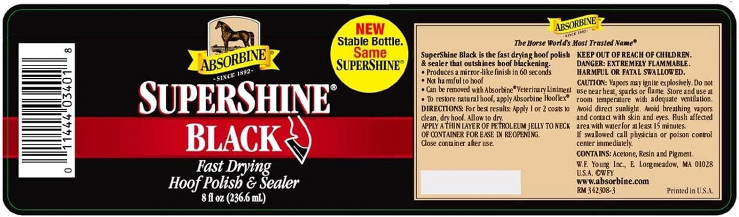 Absorbine Super Shine Hoof Polish - Black, 237ml