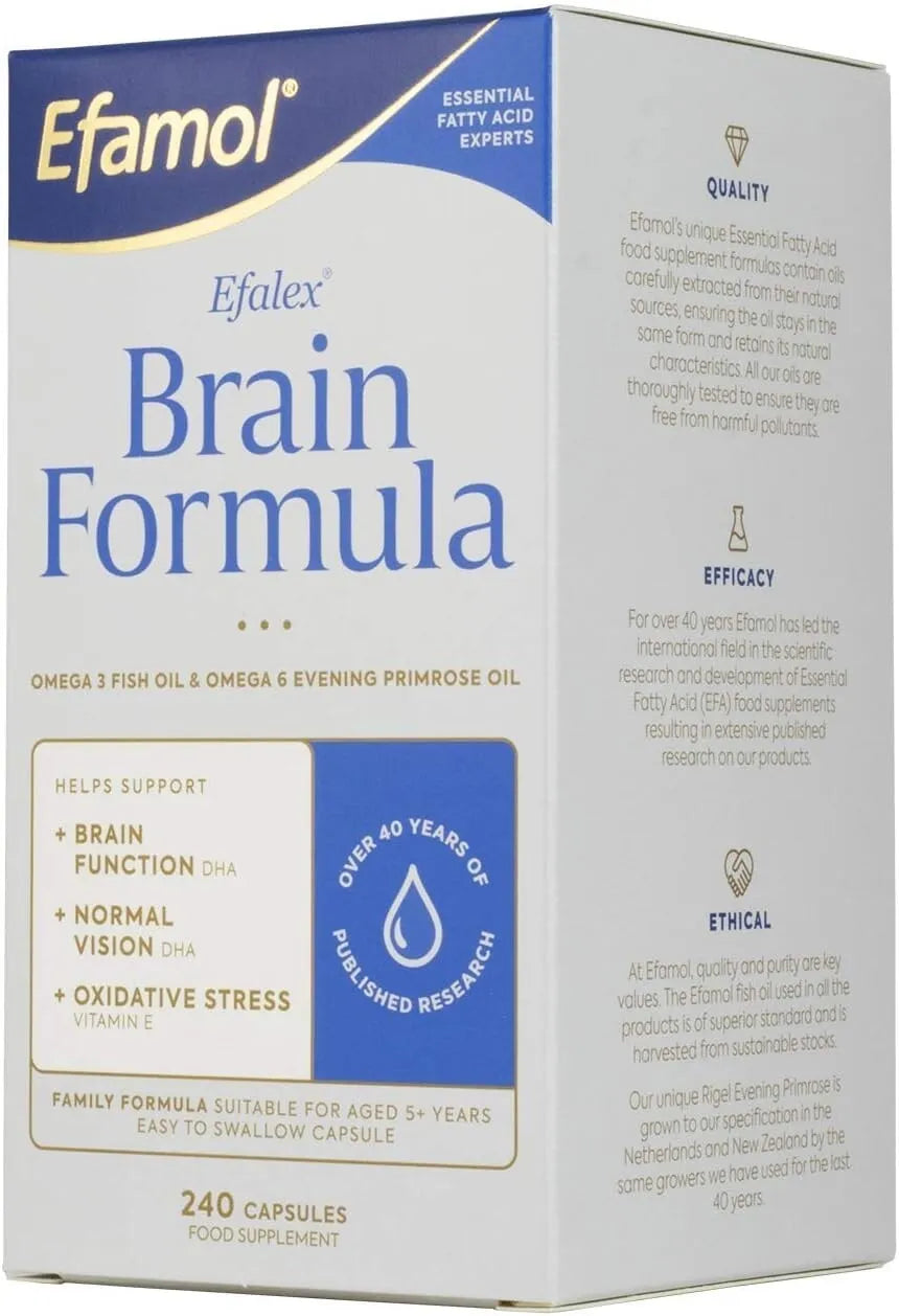 Efamol Efalex Omega-3 and Omega-6 Brain and Eye Support - 240 Capsules