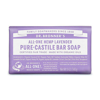 Dr. Bronner's Organic Lavender Castile Bar Soap Pure, Natural and Relaxing