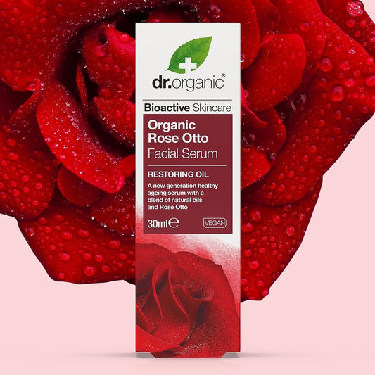 Dr. Organic Rose Otto Facial Serum 30ml Restoring Oil for Skincare