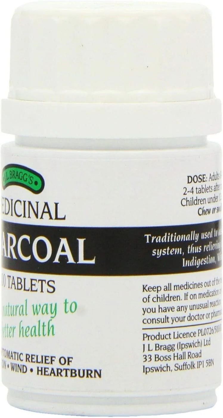 Bragg Charcoal 300mg 100 Tablets Natural Detox Aid