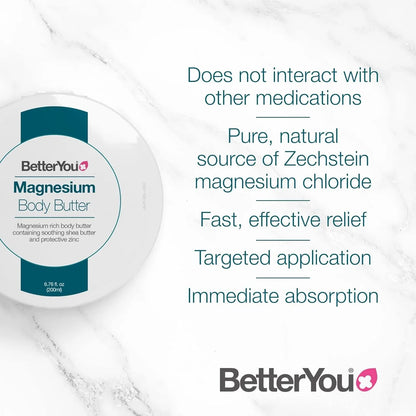 BetterYou Magnesium Skin Body Butter Pure Source  Soothing Shea & Zinc