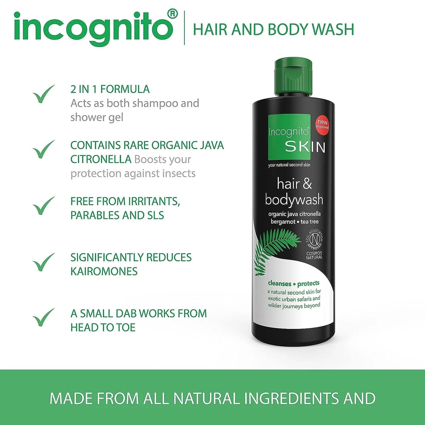 Incognito Hair & Body Wash for Refreshing Cleansing