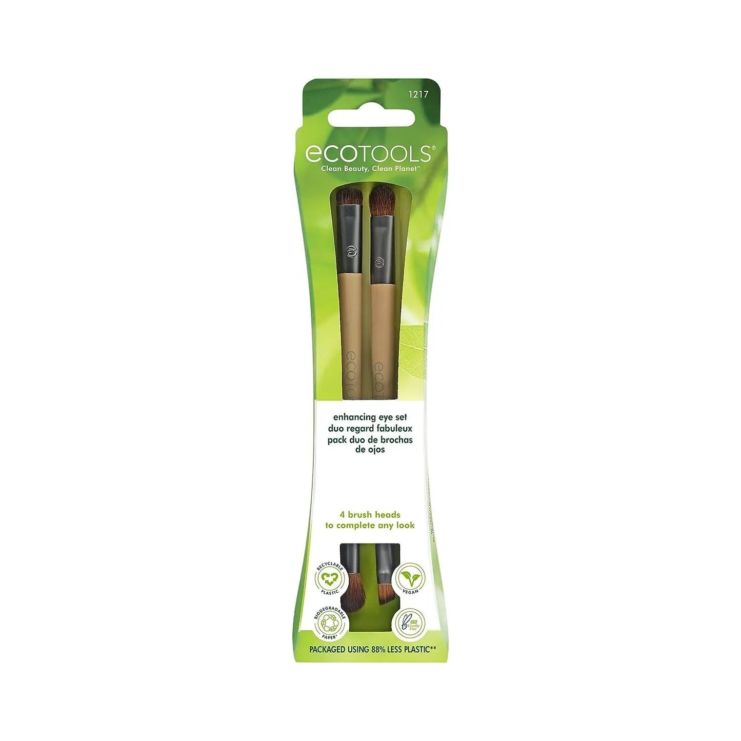 EcoTools Eye Enhancing Duo Brush Kit Define, Blend, Smudge & Shade - 2 Pc Sett