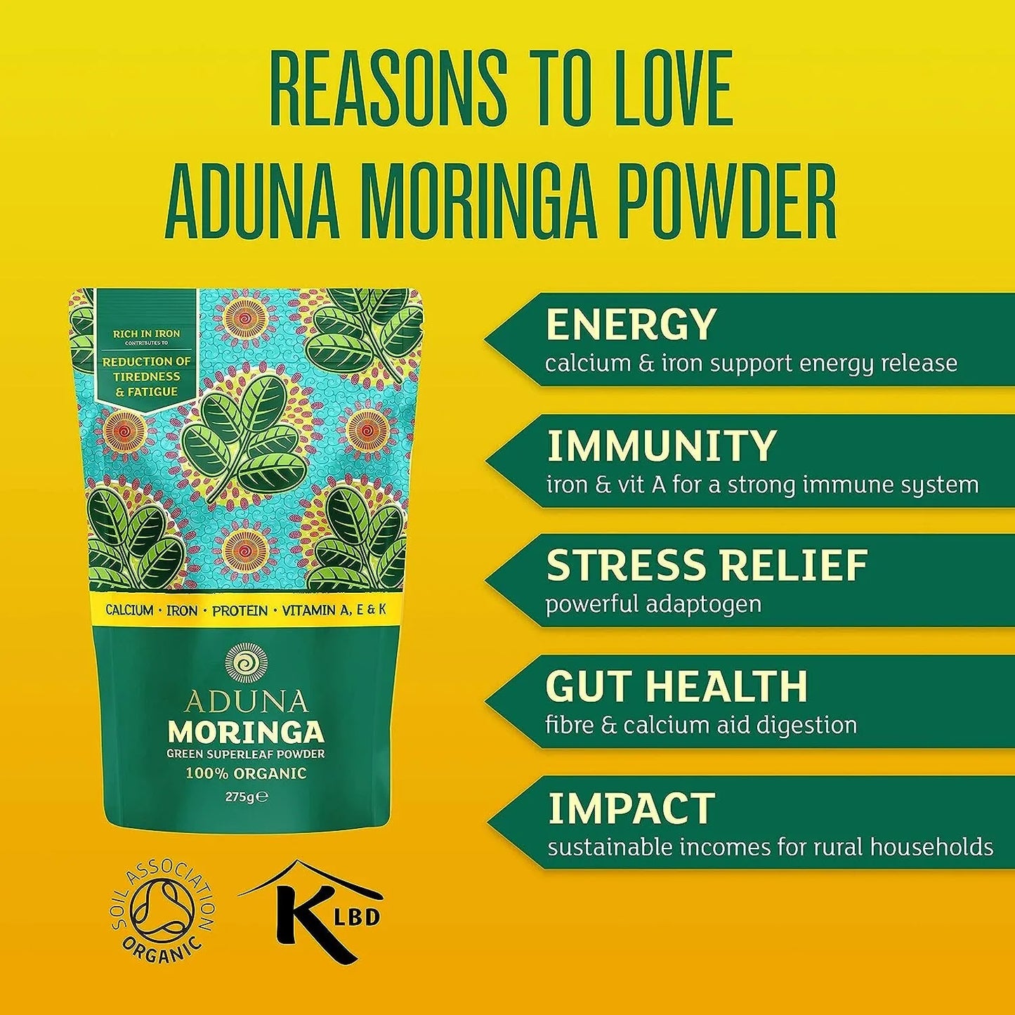 Aduna Moringa Powder USDA Organic Superfood  9.7oz