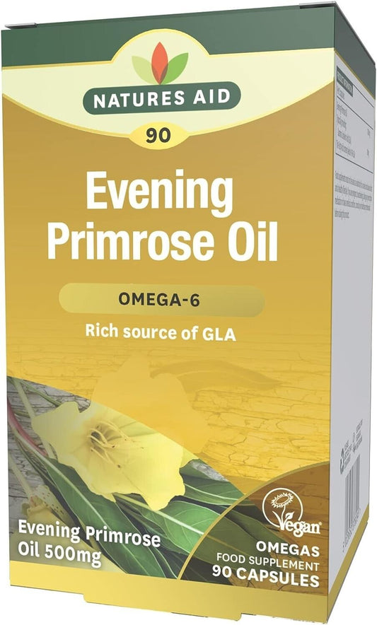 Natures Aid Vegan Evening Primrose Oil 90 Capsules for Wellness