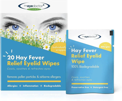 The Eye Doctor Hay Fever Relief Eyelid Wipes 20 Singles