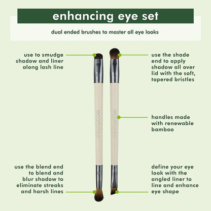 EcoTools Eye Enhancing Duo Brush Kit Define, Blend, Smudge & Shade - 2 Pc Sett