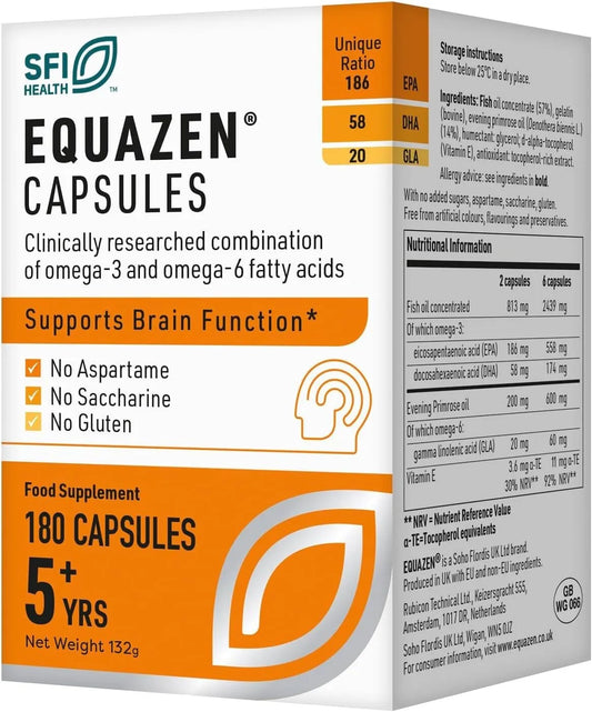 Eye Q Equazen Family 180 Capsules for Brain Function Support