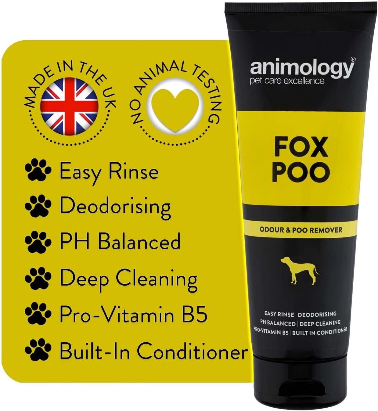 Fox Poo Dog Shampoo 250ml - Cleanse, Deodorize, Condition