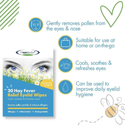 The Eye Doctor Hay Fever Relief Eyelid Wipes 20 Singles