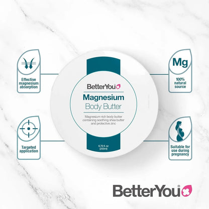 BetterYou Magnesium Skin Body Butter Pure Source  Soothing Shea & Zinc