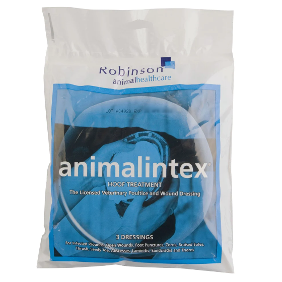 Robinson Animalintex Hoof Treatment Poultice - 3 Dessings - Horse Hoof Dressings