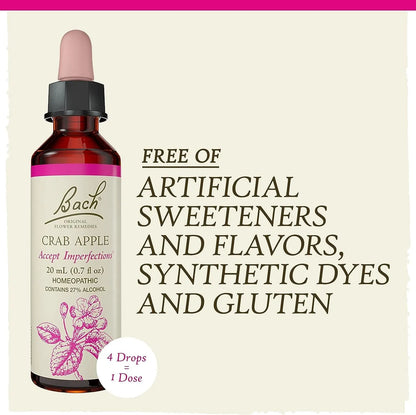 Bach Crab Apple Flower Essence Dropper  Acceptance & Stress Relief