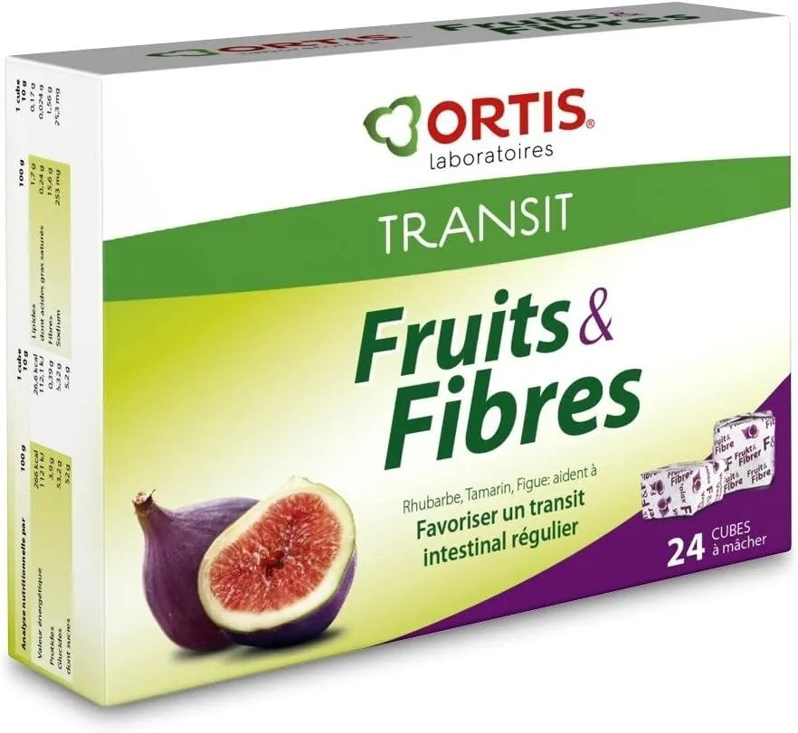 Ortis Fruits & Fibres Chewable Cubes for Regularity - 24 Pack