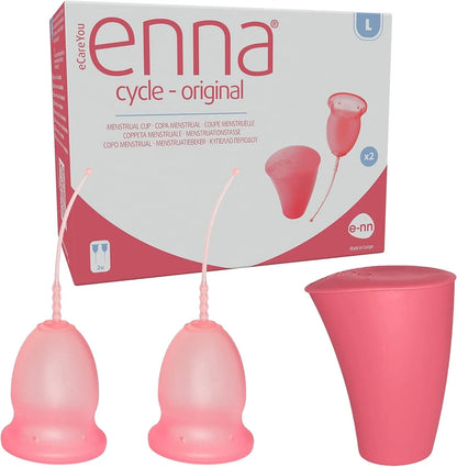 Enna Cycle Menstrual Cup Twin Pack - Large, 2 Cups Double the Freedom