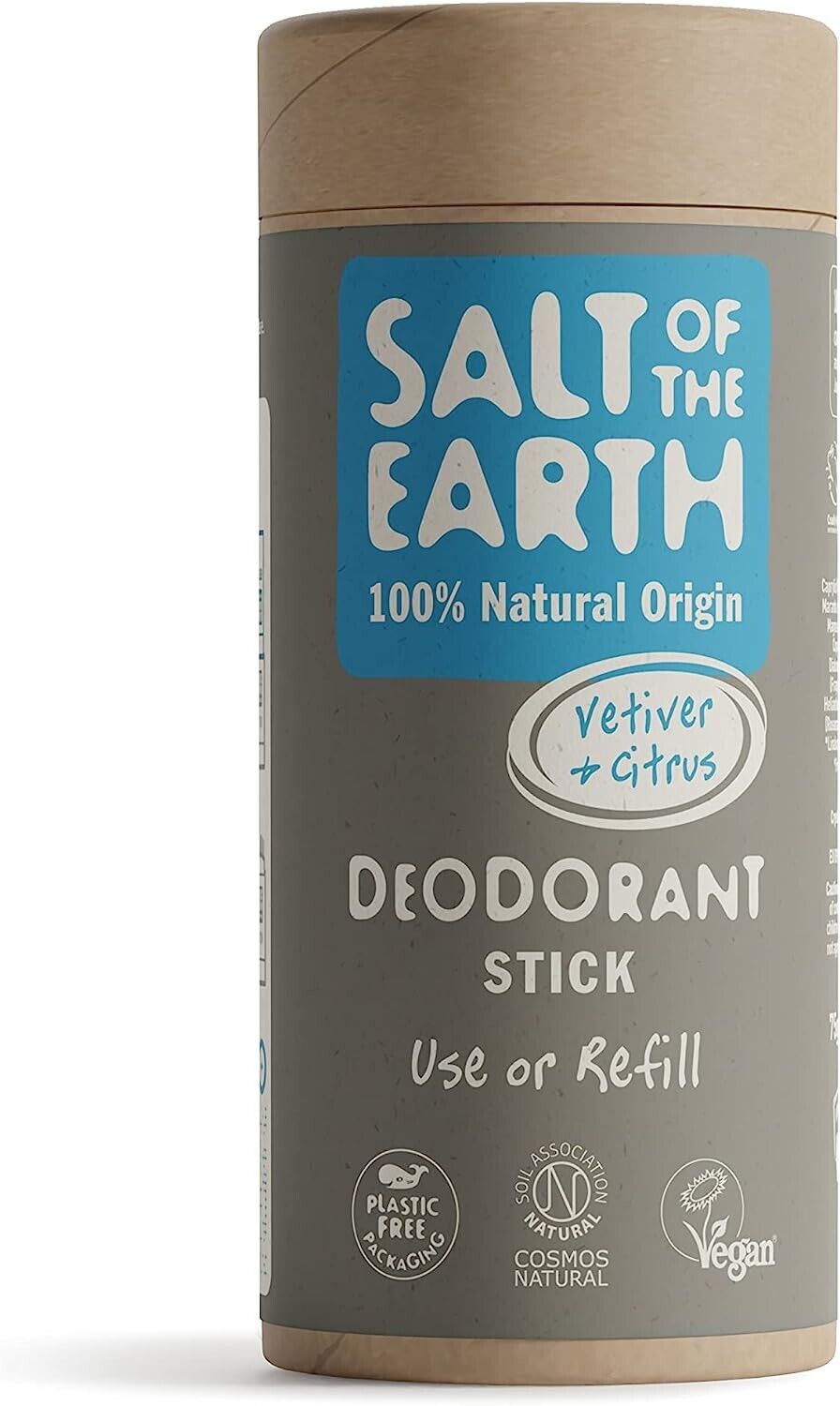 Salt of The Earth Vetiver + Citrus Deodorant Stick 75g Freshness