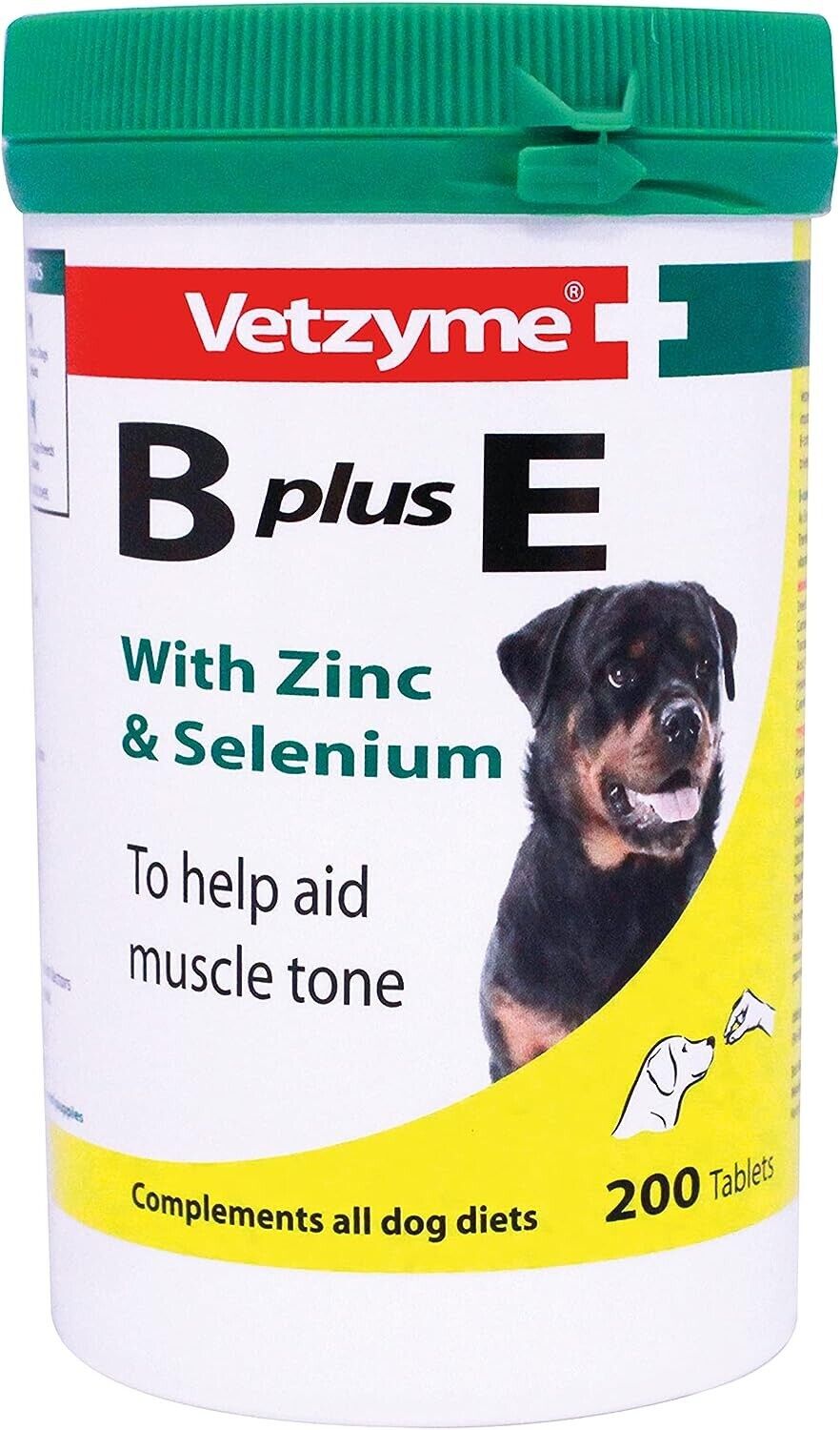 Vetzyme B Plus E Tablets: Dogs, 200 Tabs - Muscle Tone Support