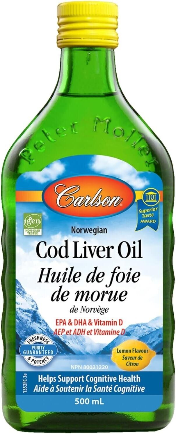 Carlson Cod Liver Oil Omega-3s, 500ml