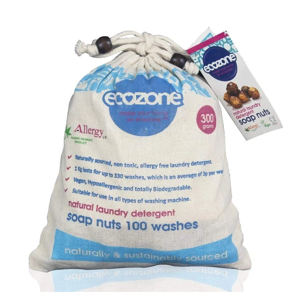 Ecozone Soap & Indian Wash Nuts Bag Replaces Laundry Powder 100 Washes